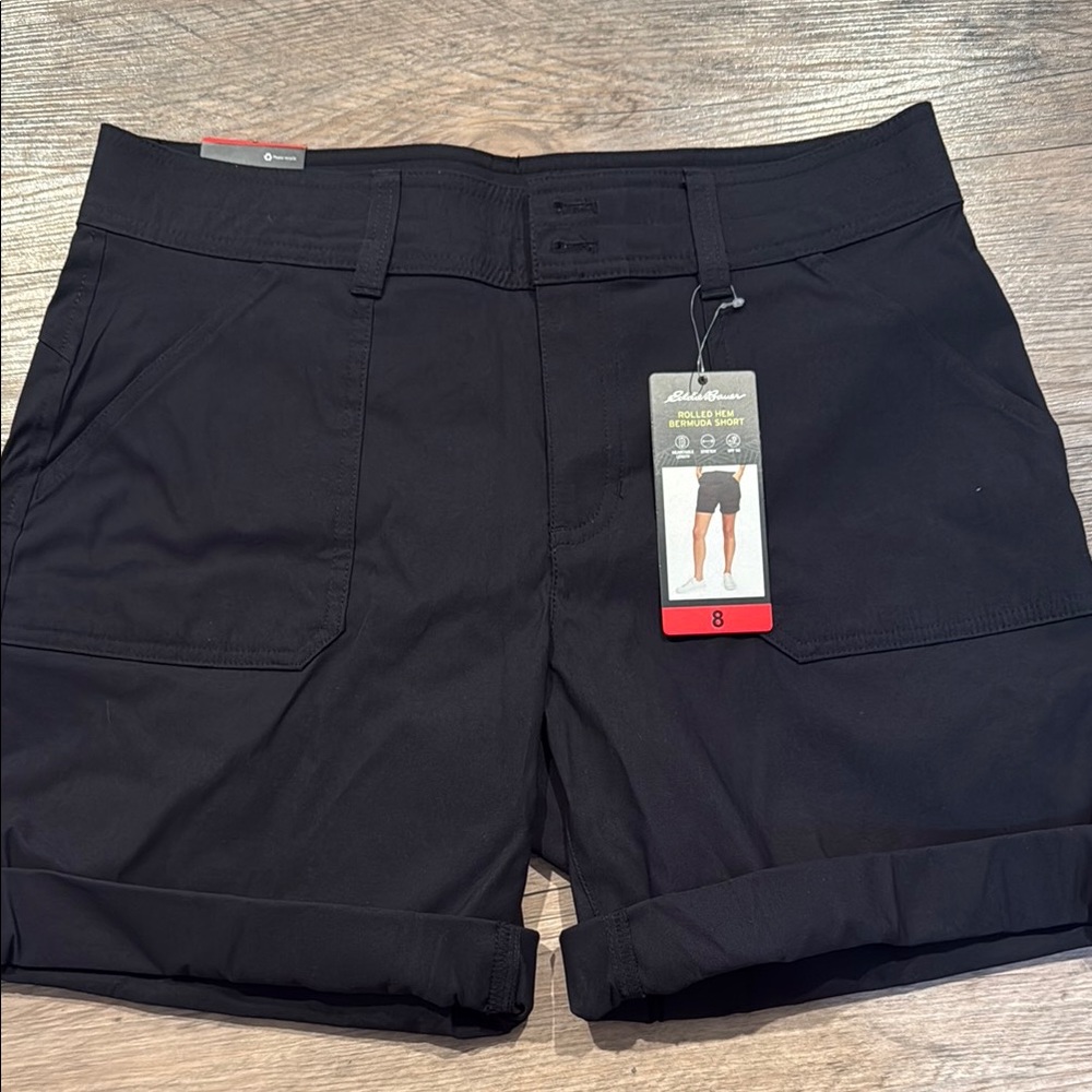 Eddie Bauer Black Rolled Hem Shorts